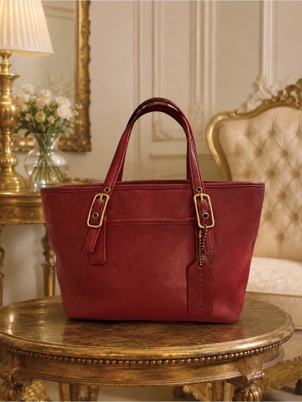 COACH Vintage 2002 Legacy Market Tote Ox Blood Glove Tanned Leather